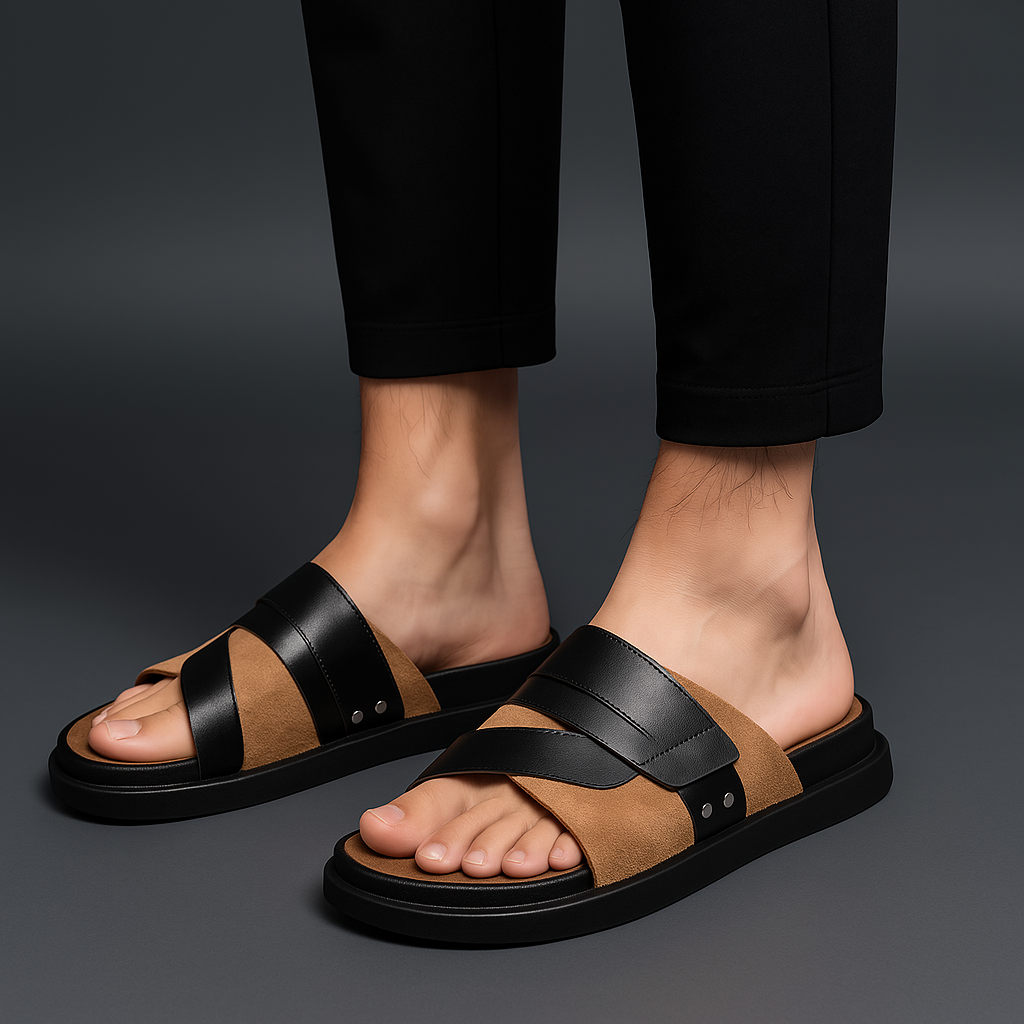 Anna-Berg | Refined Cushioned Slides in a Flattering Cut