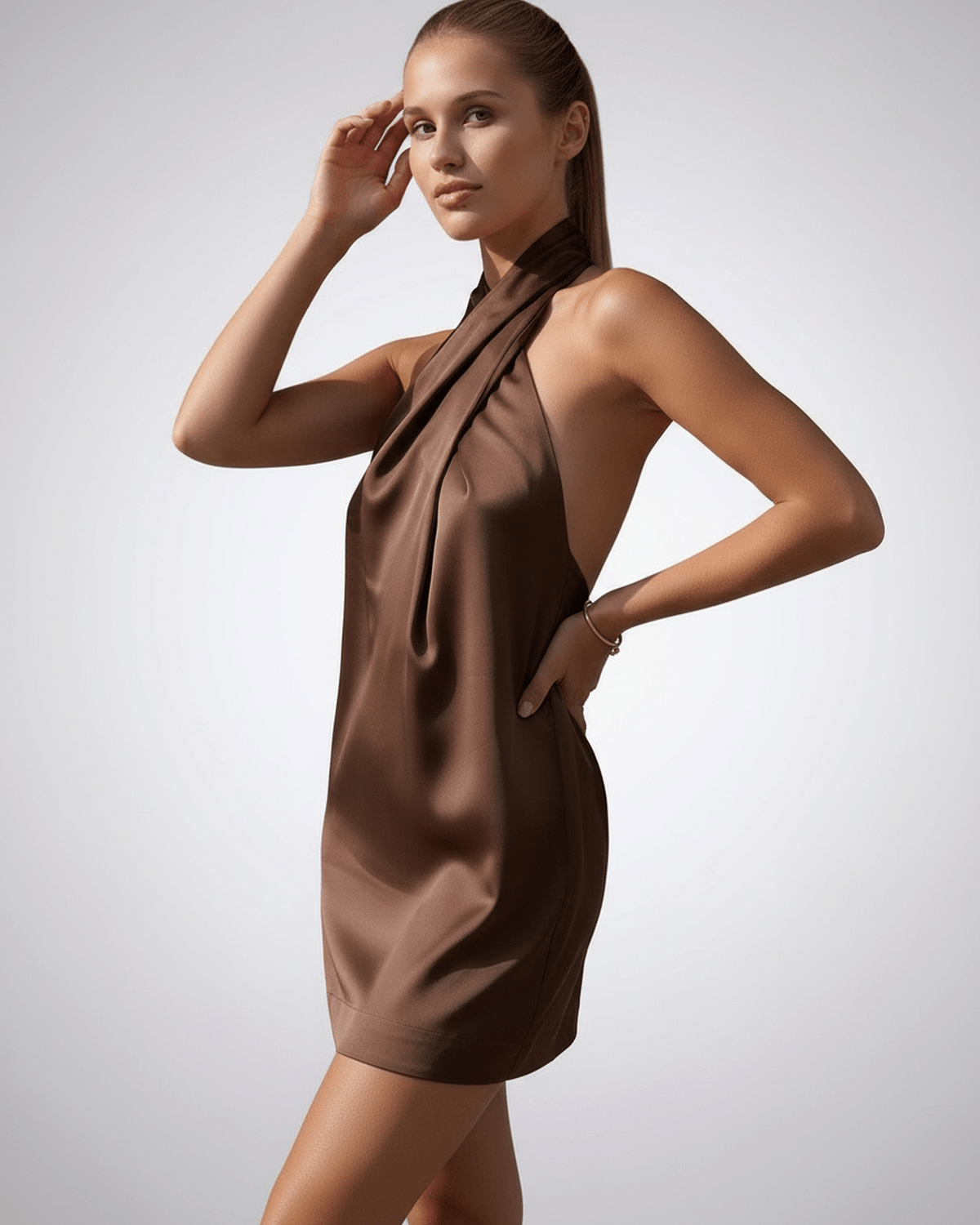 Anna-Berg | Satin Sleeveless Dress