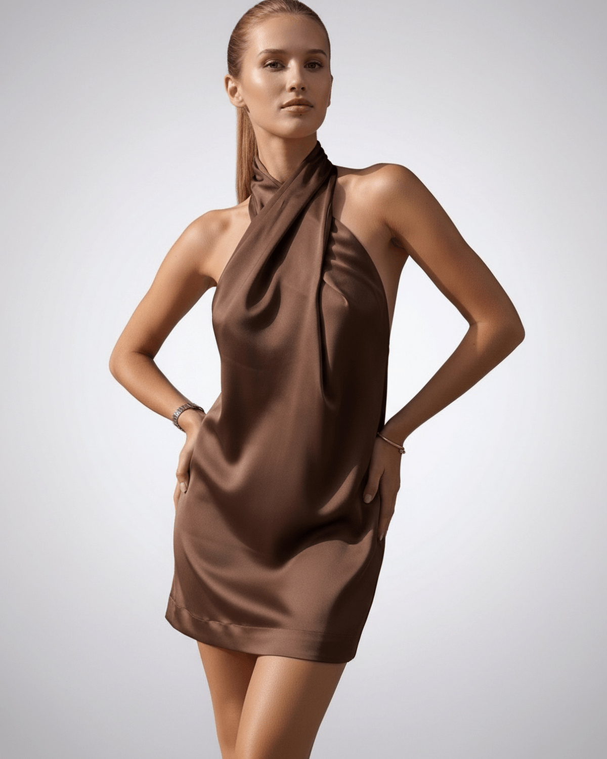 Anna-Berg | Satin Sleeveless Dress