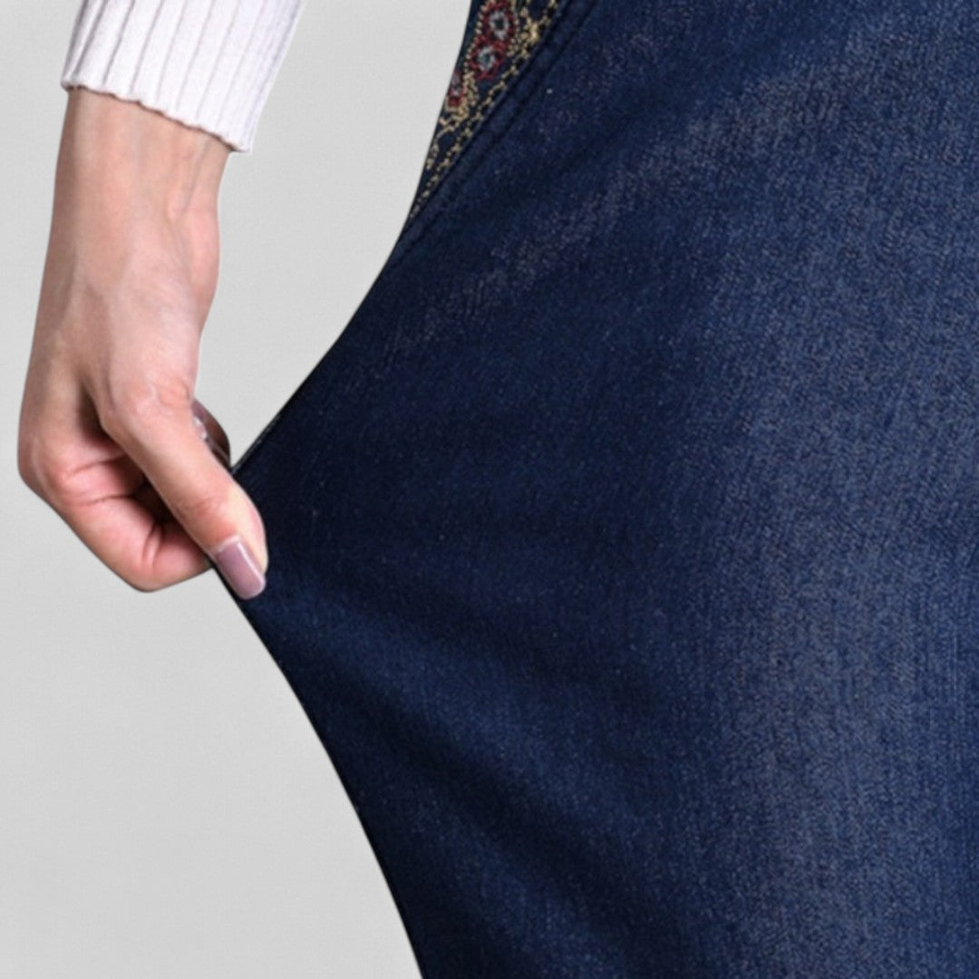 Anna-Berg | Romantic Stretch Jeans With Side Pockets And Elastic Waist