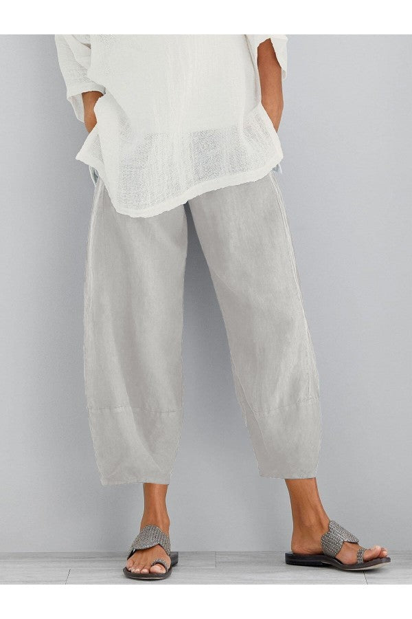 Anna-Berg | Chic Loose Fit Tapered Cropped Pants with Graceful Drape