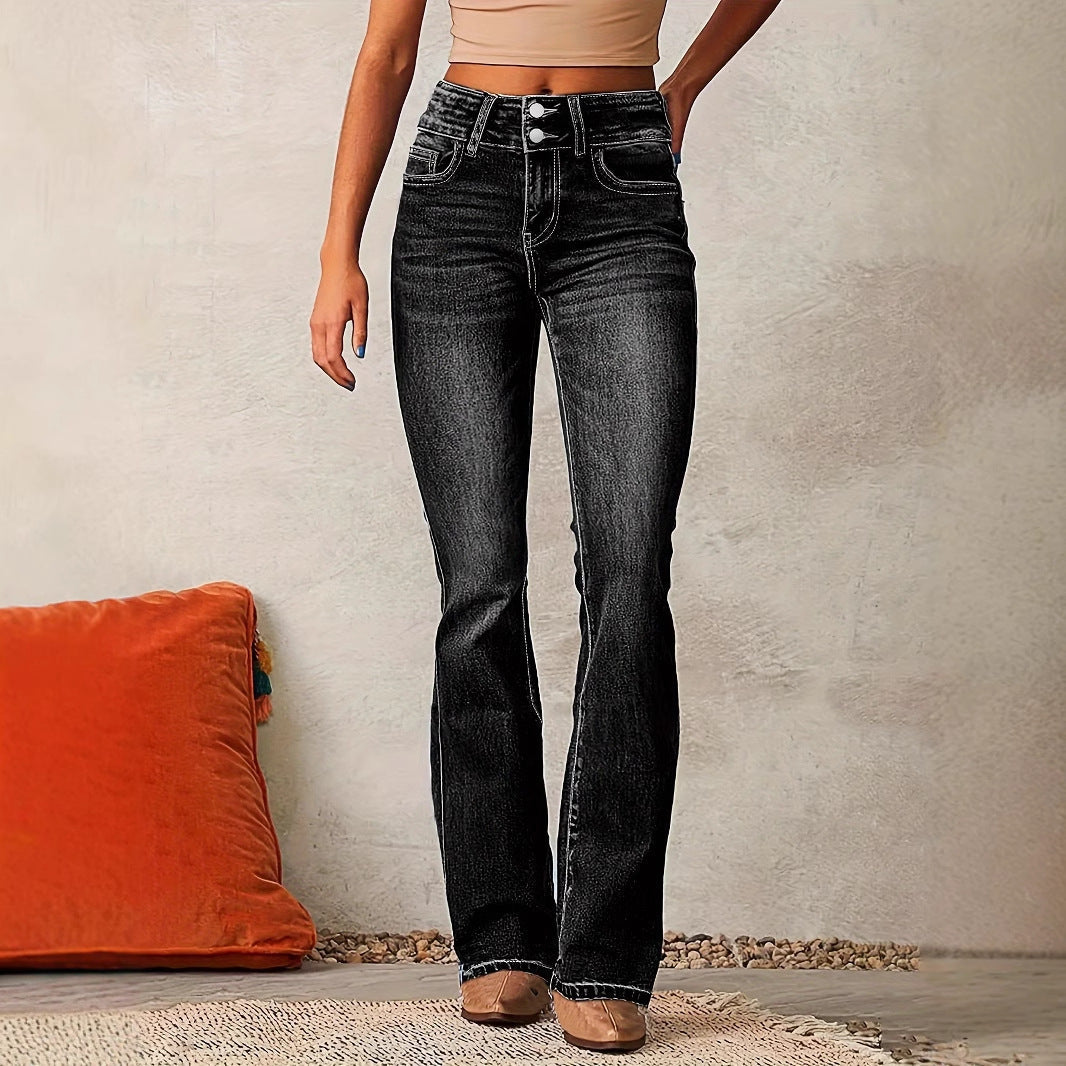 Anna-Berg | Feminine High Waist Bootcut Jeans in a Flattering Cut