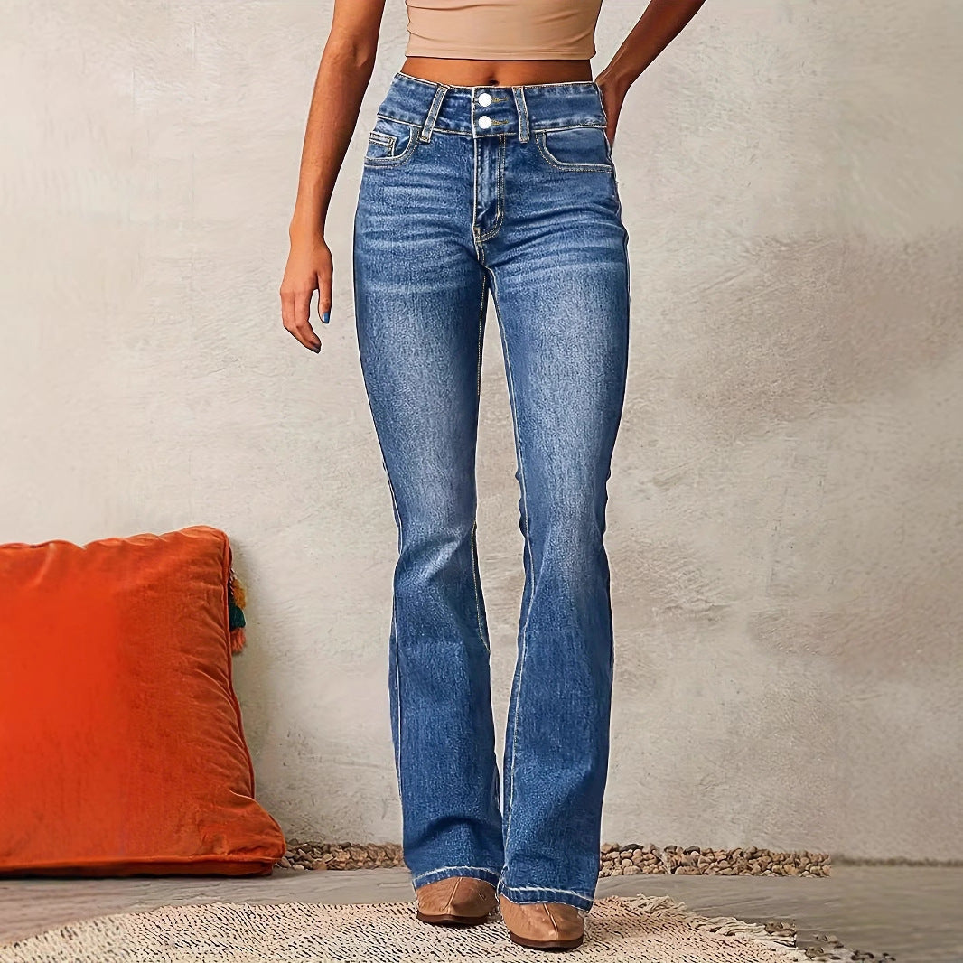 Anna-Berg | Feminine High Waist Bootcut Jeans in a Flattering Cut
