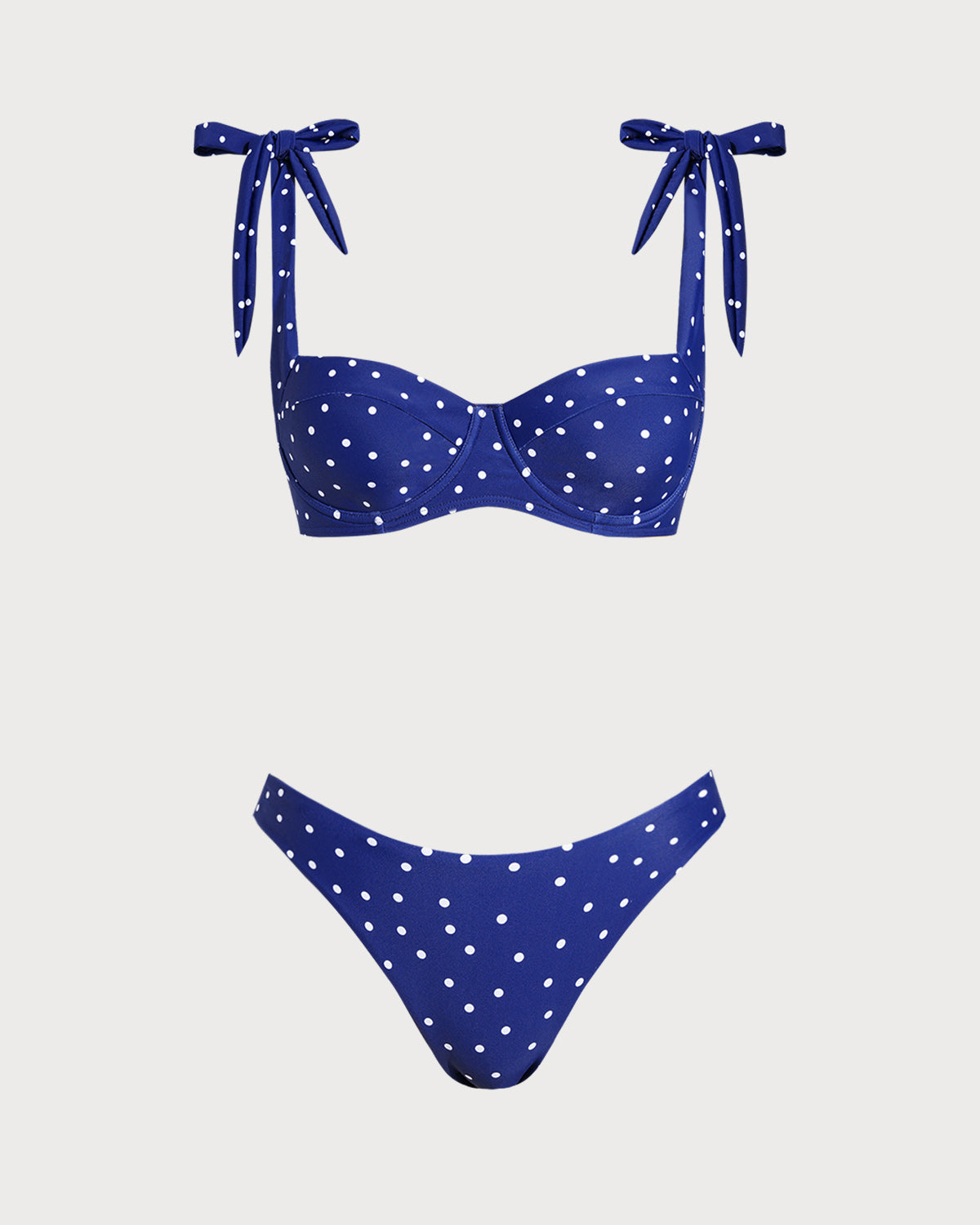 Anna-Berg | Underwire Bikini Set for Women, Polka Dot, Blue, Bowknot Style