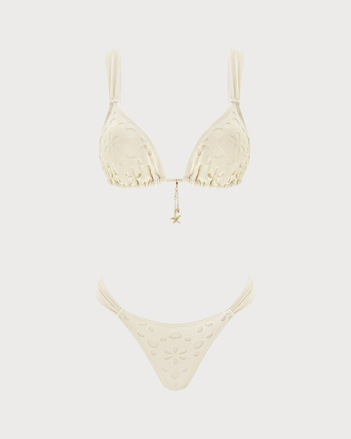 Anna-Berg | Triangle Bikini Set for Women, Drawstring, White