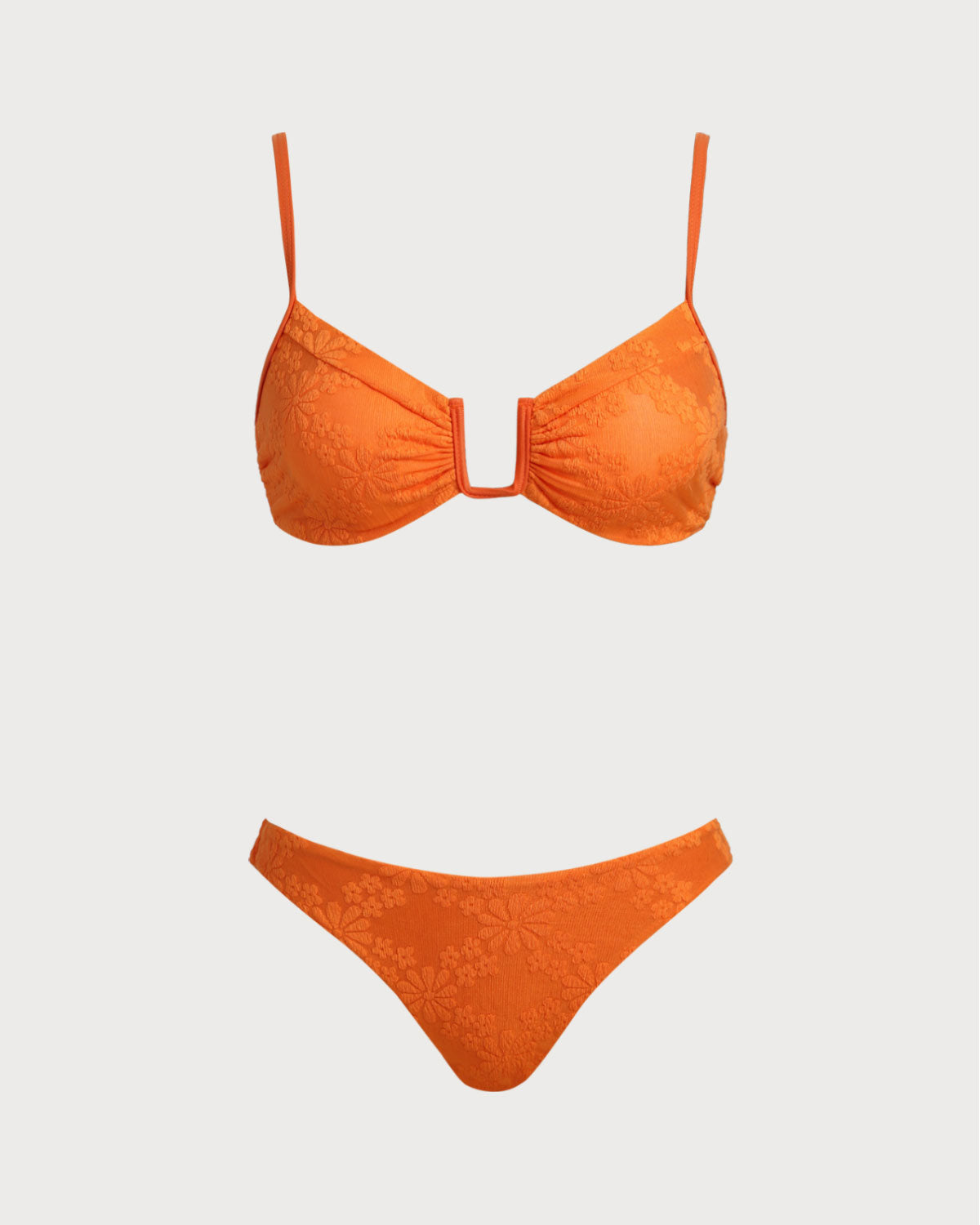 Anna-Berg | Jacquard Bralette Bikini Set for Women in Orange