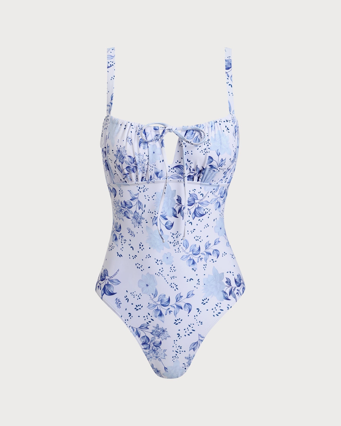 Anna-Berg | White Floral Ruched One Piece Swimsuit