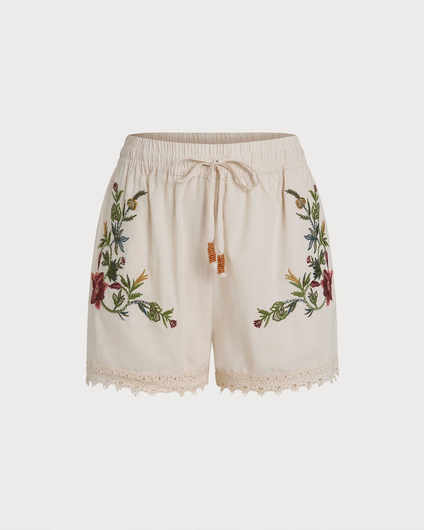 Anna-Berg | Elastic Waist Shorts for Women, Cotton, Regular Fit, Apricot