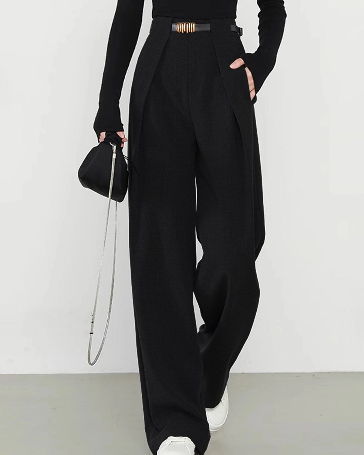 Anna-Berg | Black Natural Straight Pants