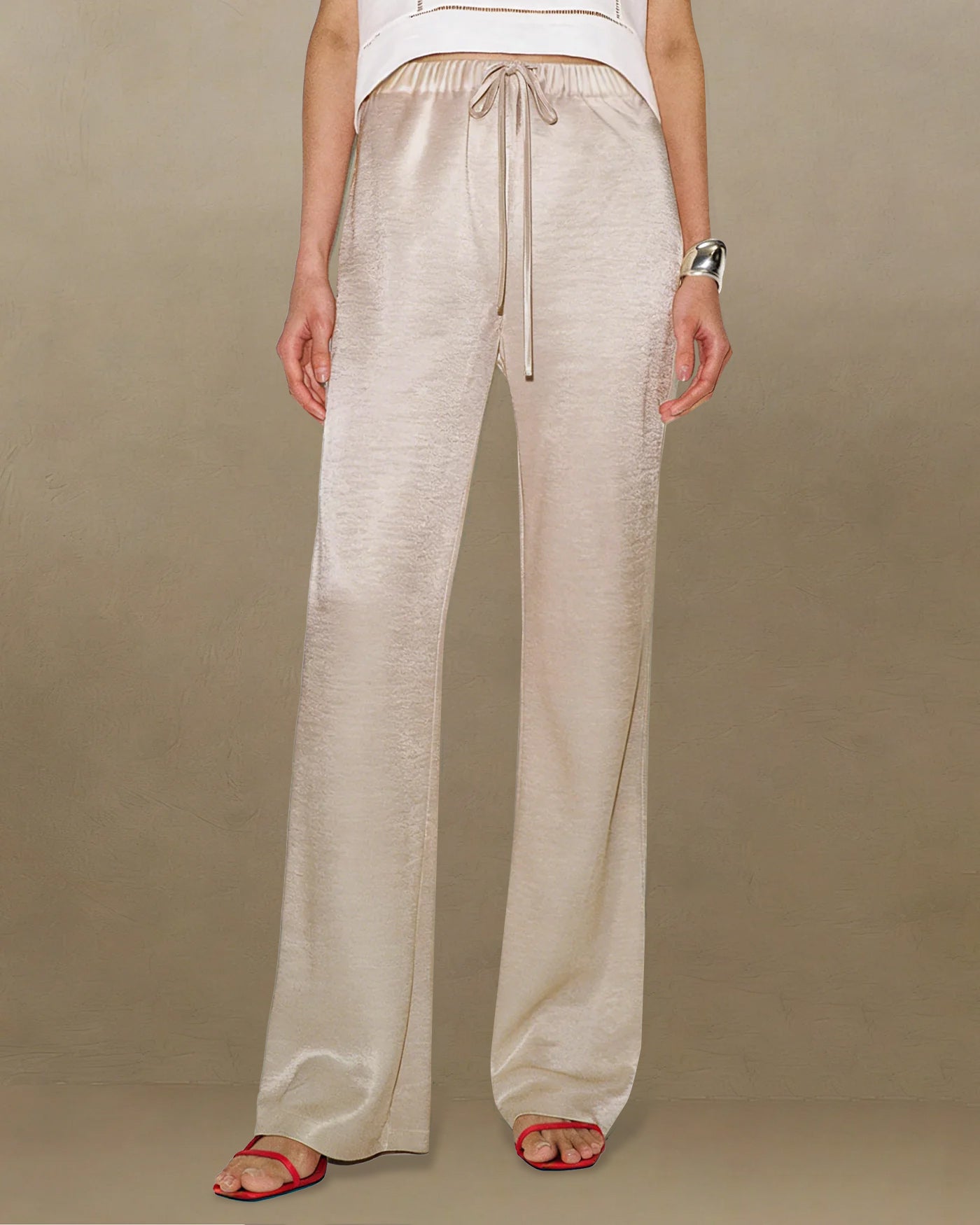 Anna-Berg | Straight Pants for Women, Cotton, Regular Fit, Apricot
