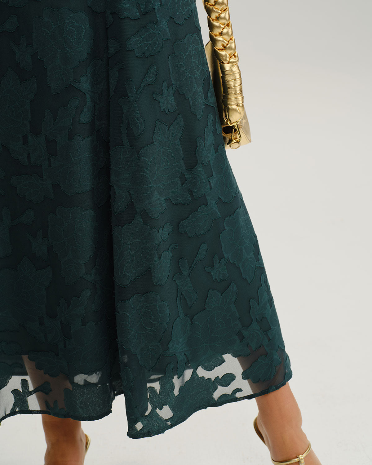 Anna-Berg | Emerald Floral Lace Slip Square Dress