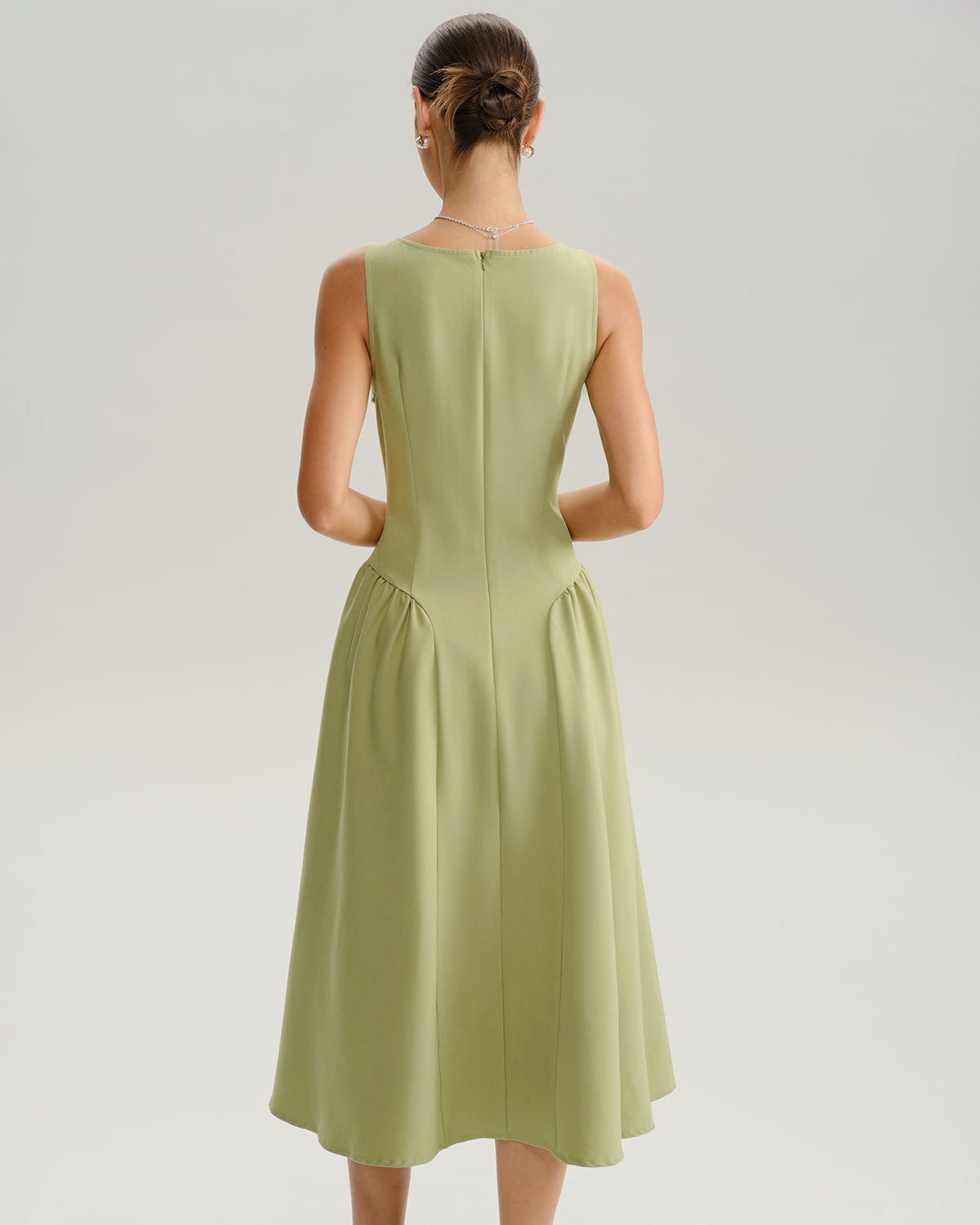 Anna-Berg | Sage Slip Sweetheart Neck Dress