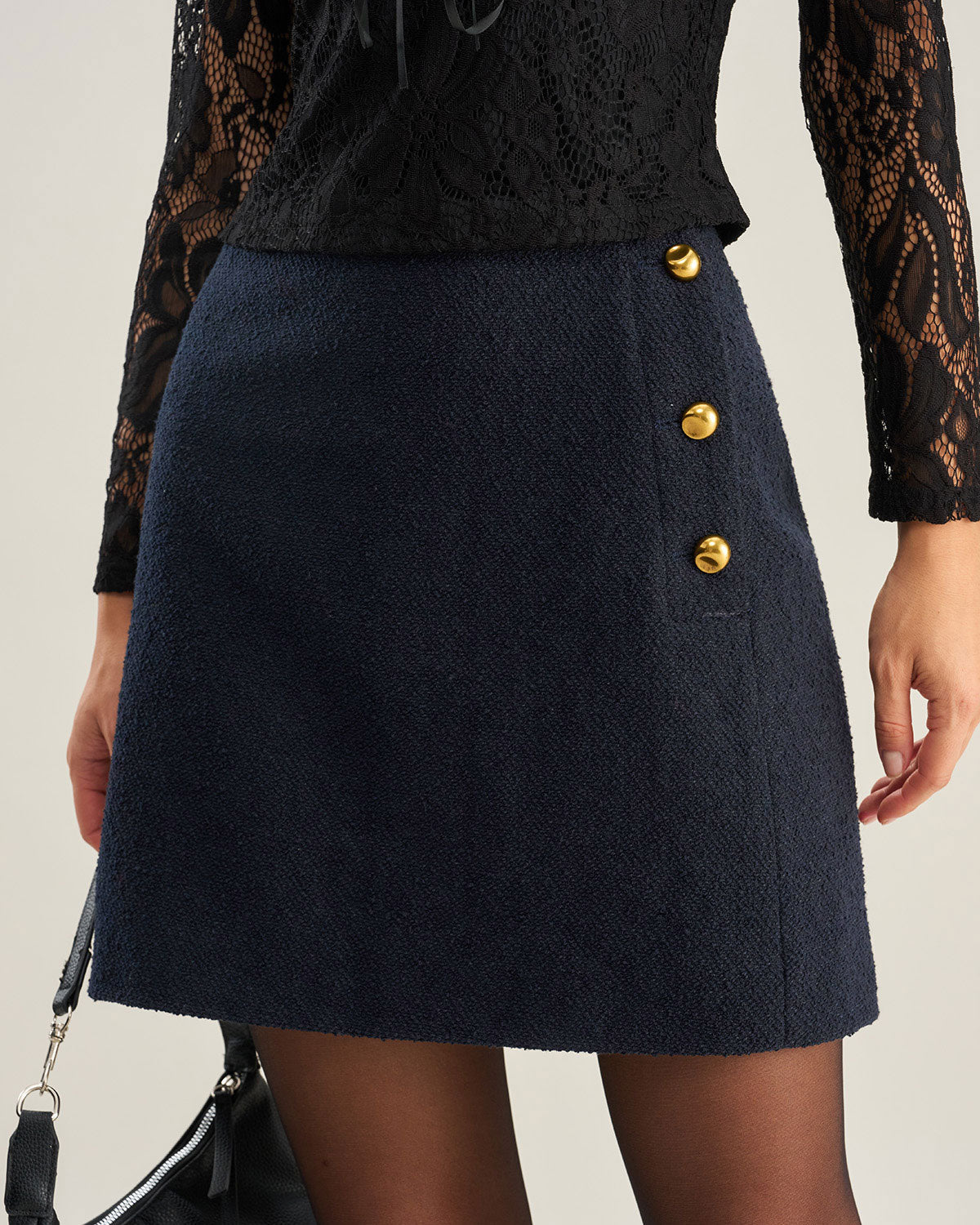 Anna-Berg | A-Line Mini Skirt for Women in Blue