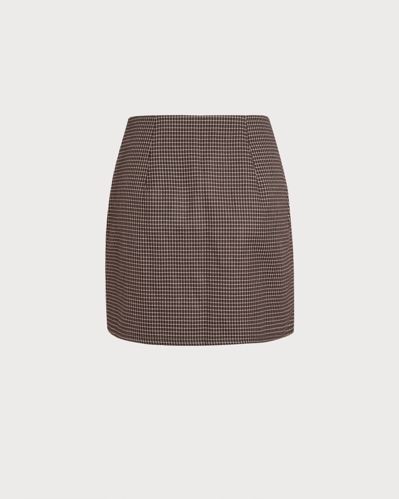 Anna-Berg | Plaid A-Line Mini Skirt for Women, Cotton, Fit and Flare, Brown