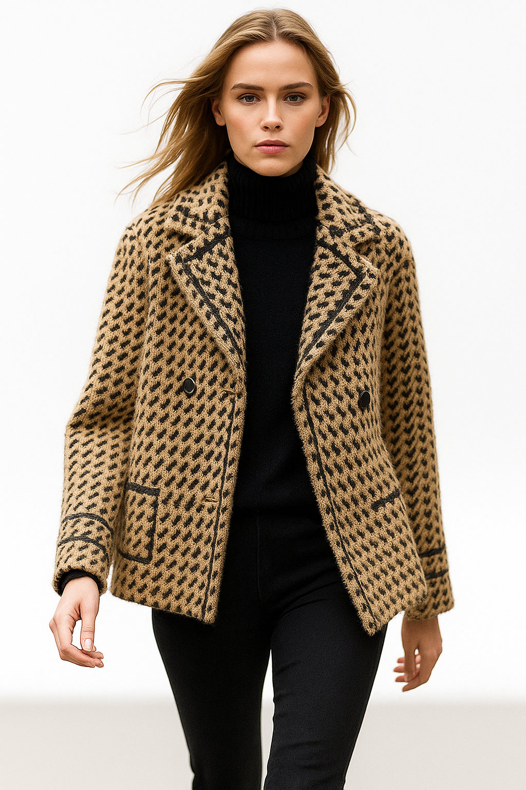 Anna-Berg | Houndstooth Knit Jacket
