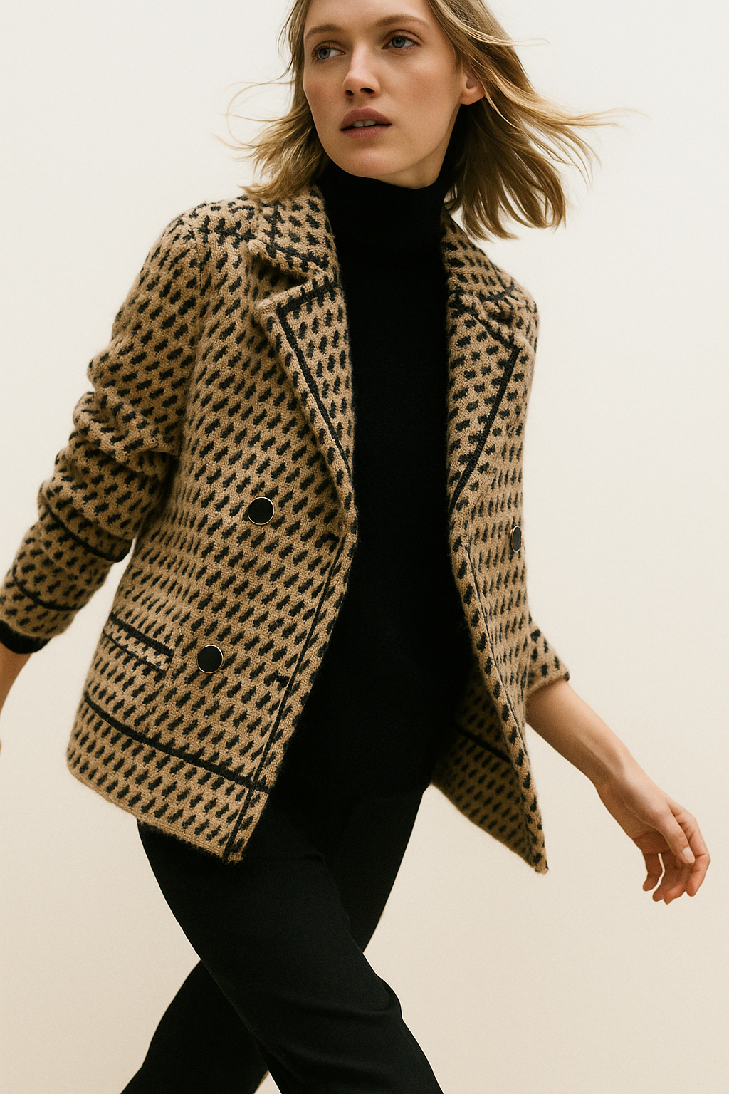 Anna-Berg | Houndstooth Knit Jacket