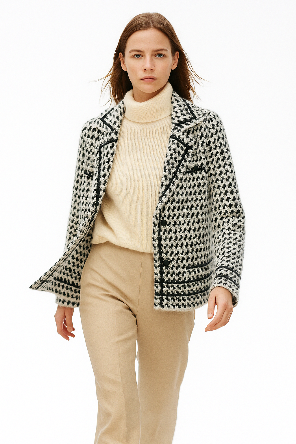 Anna-Berg | Houndstooth Knit Jacket