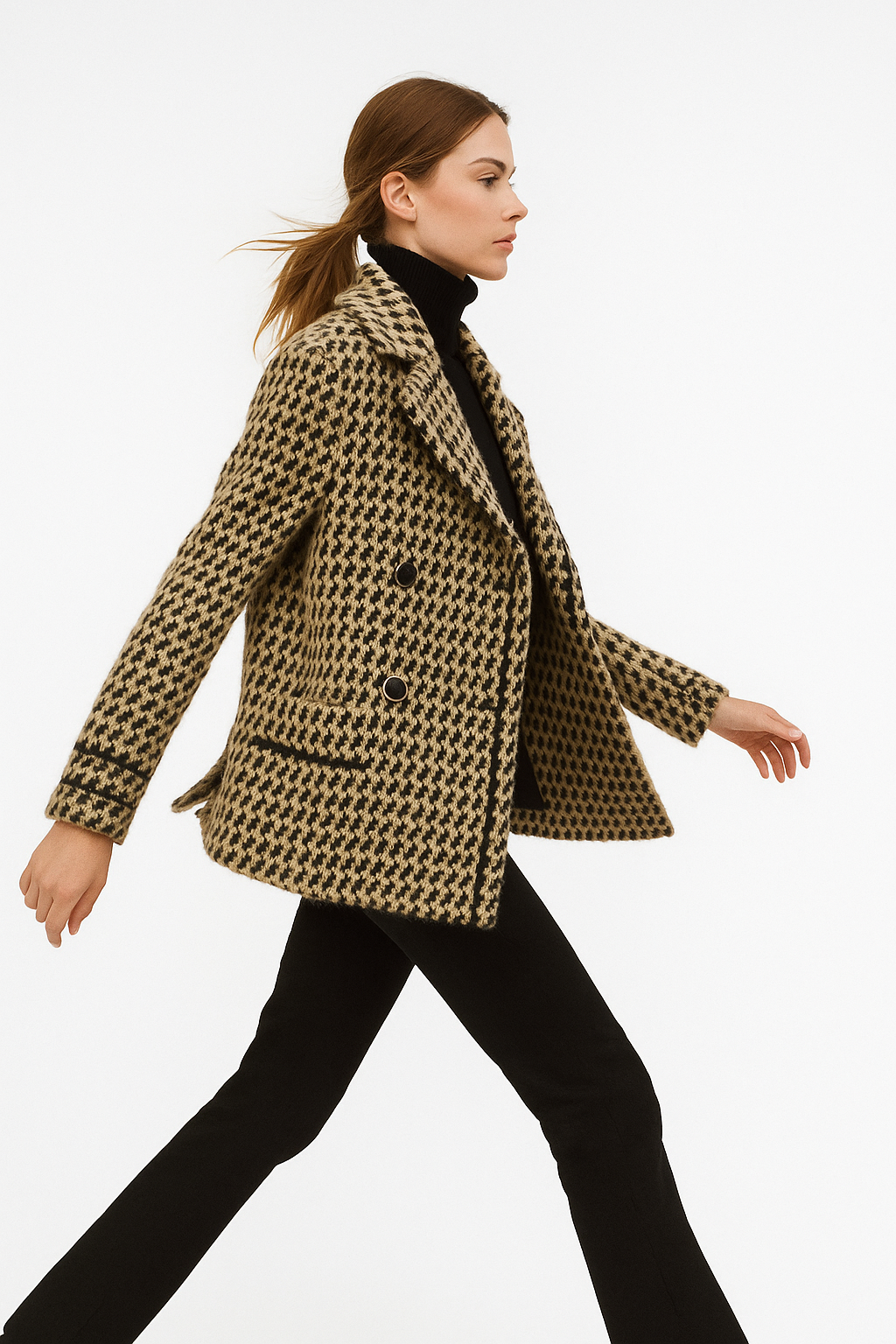 Anna-Berg | Houndstooth Knit Jacket